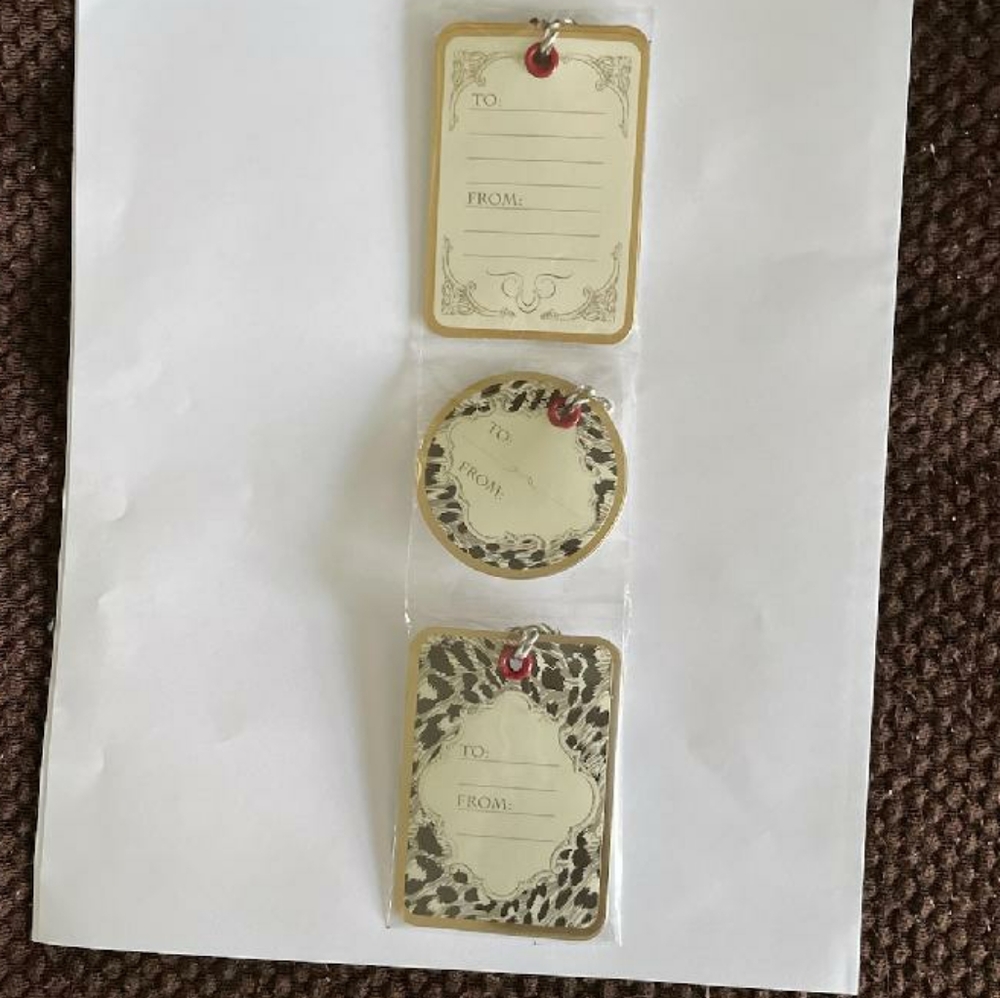 Christmas Gift Tags 6-count Goldtone NIB Any Occasion